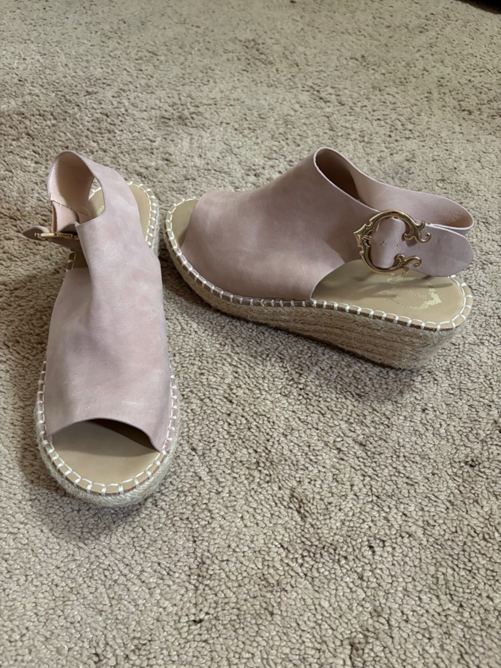 Women's Blush Pink Wedge Sandals